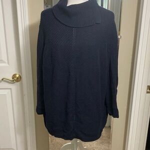 Talbots 3X Petite Navy Turtleneck Sweater